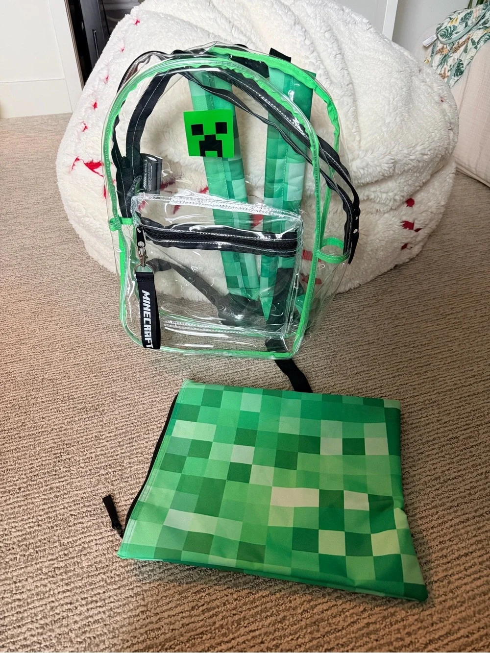 Kids Clear Minecraft Backpack NWOT